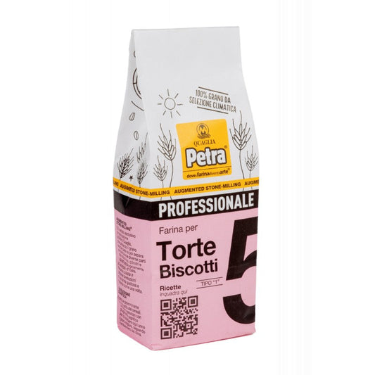 Farine professionnelle moulue sur pierre Petra 5 à partir de blé italien certifié à 100 % - Gâteaux et biscuits