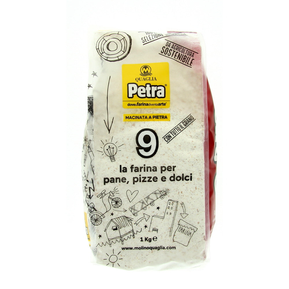 Petra 9 Stone-Milled Professional Whole Wheat Flour From 100% Certified Italian Wheat - Pizza
